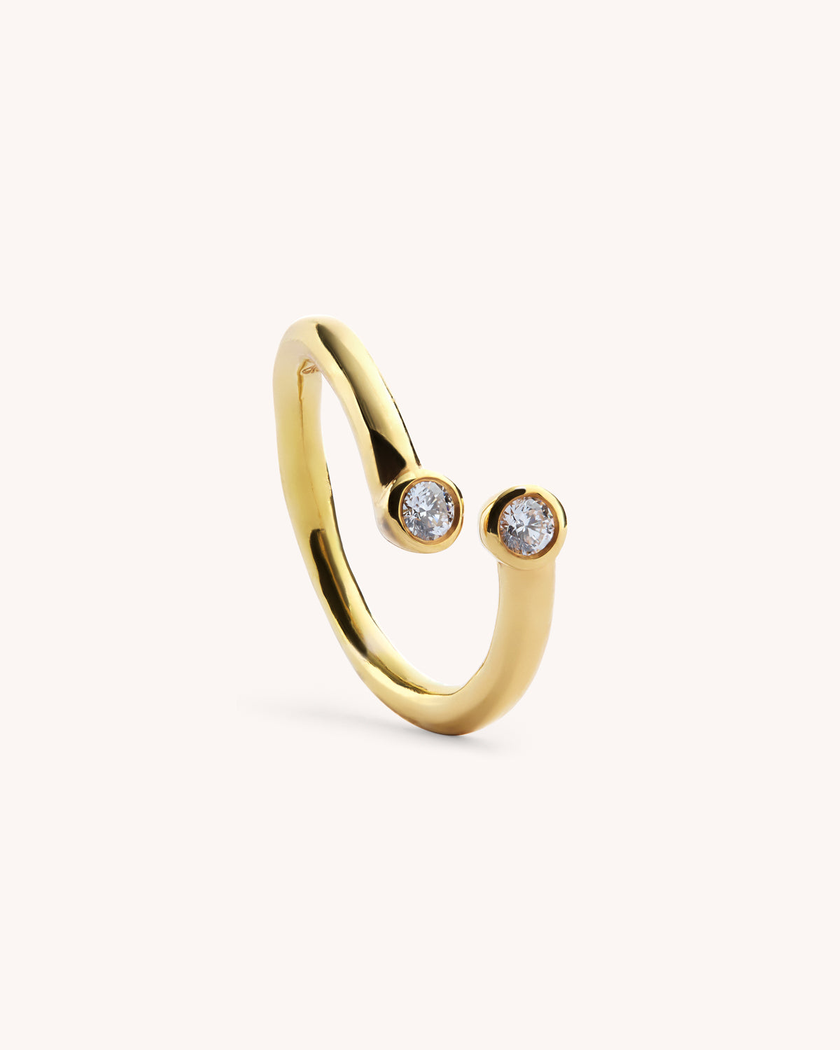 ANILLO ABIERTO HUG PLATA & DIAMANTES