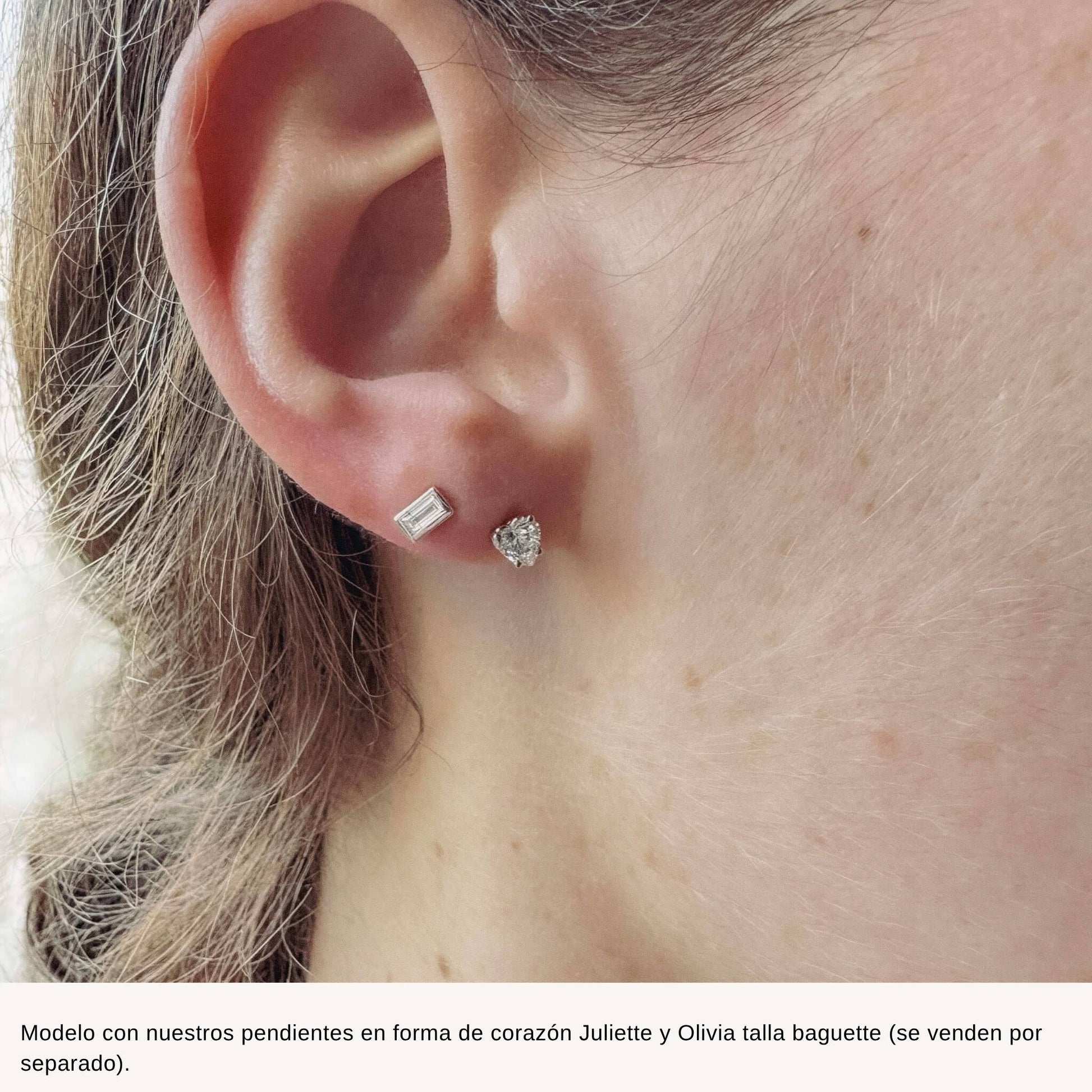 Pendientes Juliette combinados con Olivia baguette