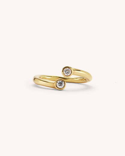 ANILLO ABIERTO HUG PLATA & DIAMANTES